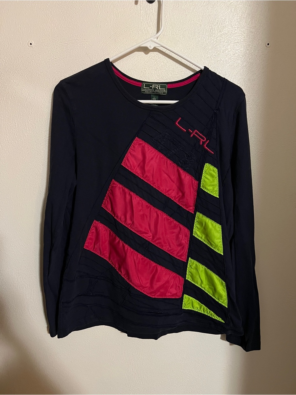 LAUREN RALPH LAUREN Active Athleisure Casual Long Sleeve T Shirt Women's Size L